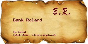 Bank Roland névjegykártya